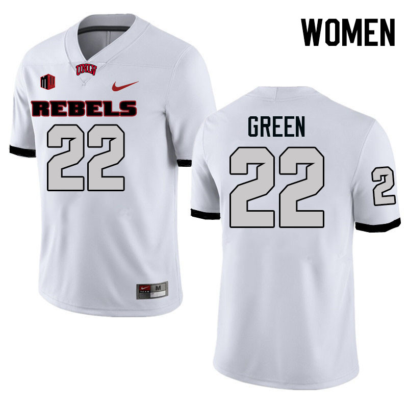 Women #22 Devin Green UNLV Rebels College Football Jerseys Stitched-White